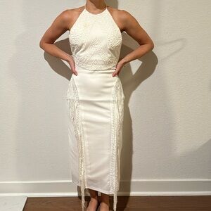 Bridal fringe cocktail dress